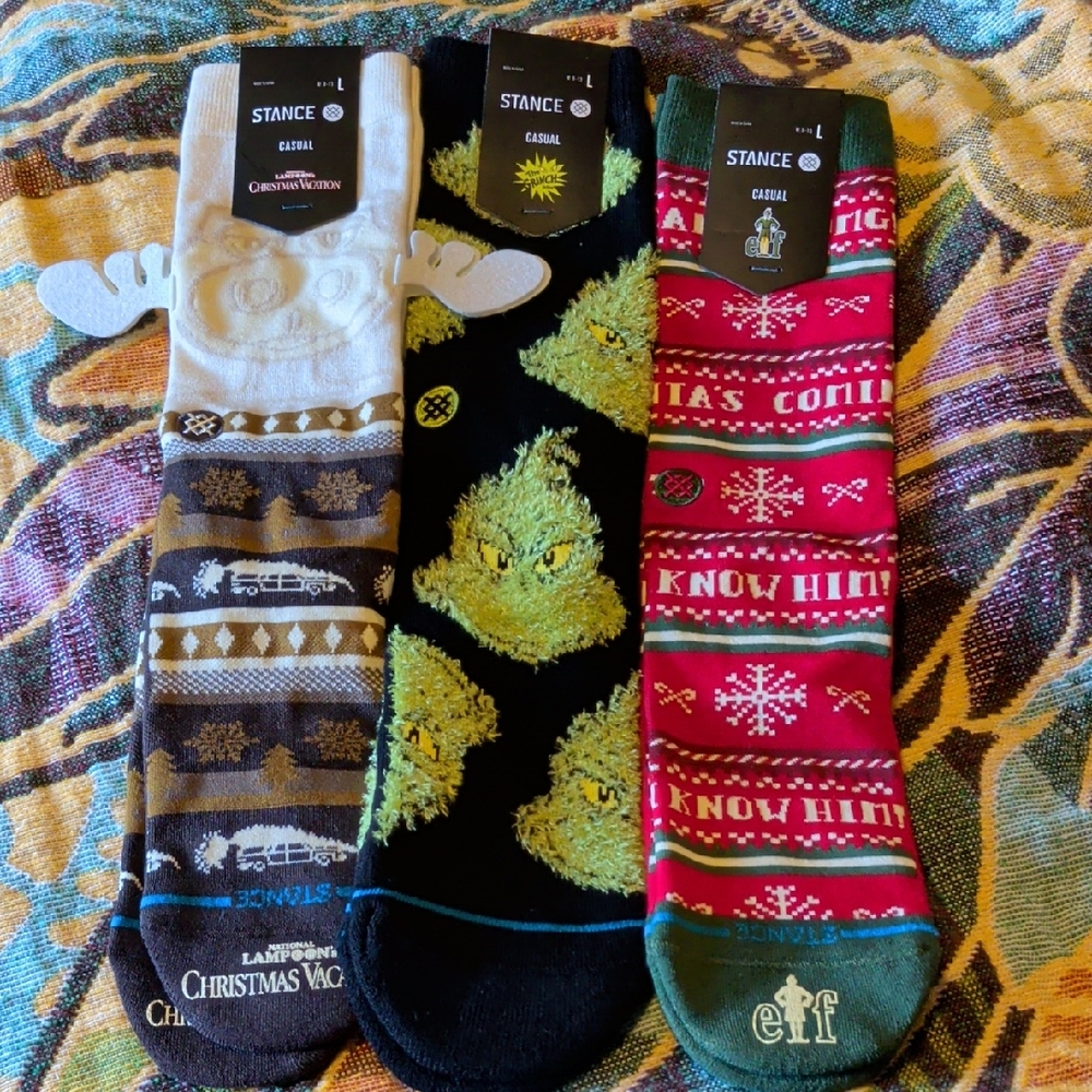 Stance Men's Festive Socks - White, Black, Red